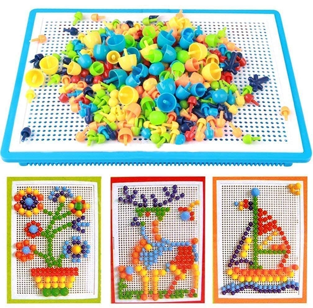 HRK Creative Jigsaw Puzzle Building Nails Blocks pin pad Block Toys Puzzle Interlocking Home Building Colorful Nails Attractive Pegboard Educational Toy for Kids (B09798F1ZW) Amazon Price History, Amazon Price Tracker