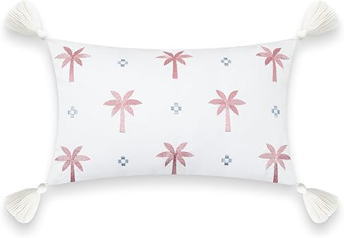 Miniatura 6 de Hofdeco Premium Funda de almohada lumbar para interiores y exteriores, solo para patio, 12 x 20 pulgadas, repelente al agua para patio trasero,