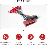 Vista 3 de RED WOLF Arnés de cableado estéreo con conector de cable preinstalado para Ford F150 1986-1998, Expedition 1995-2001, Ranger 1986-1997