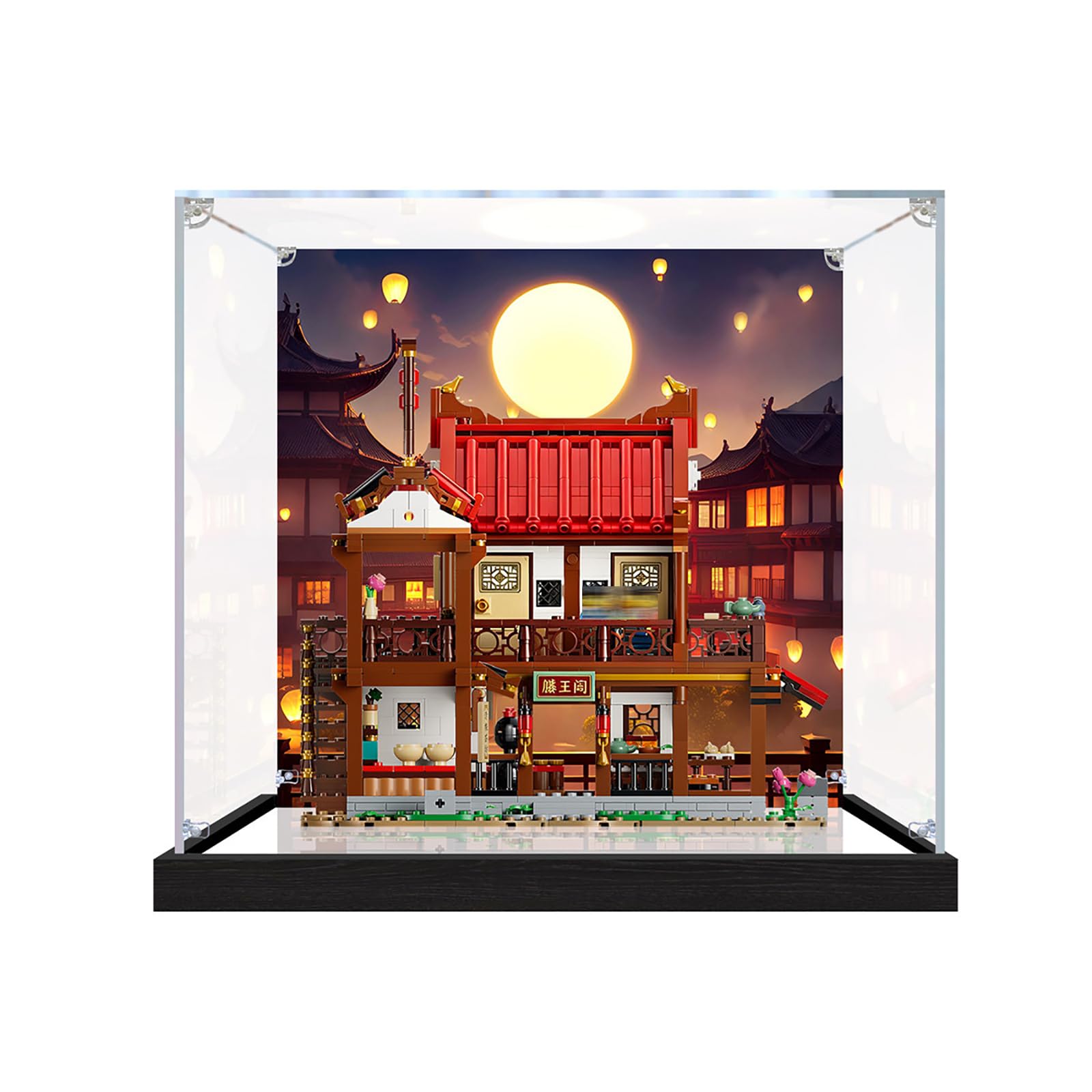 Vitrina para LEGO 80121 Dongpo que decora tu salón con metacrilato antipolvo