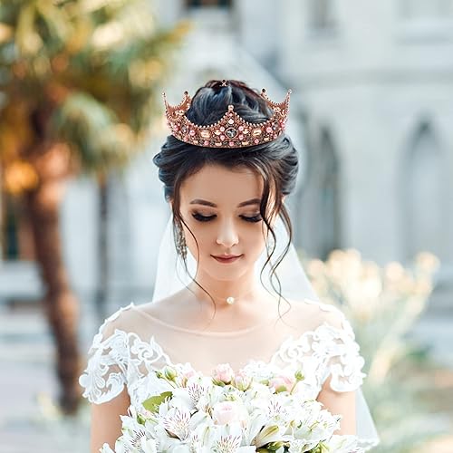 Miniatura 6 de Makone Coronas doradas para mujeres y niñas, accesorios para el cabello para cumpleaños, bodas, bailes, fiestas de novia, disfraz de Halloween,