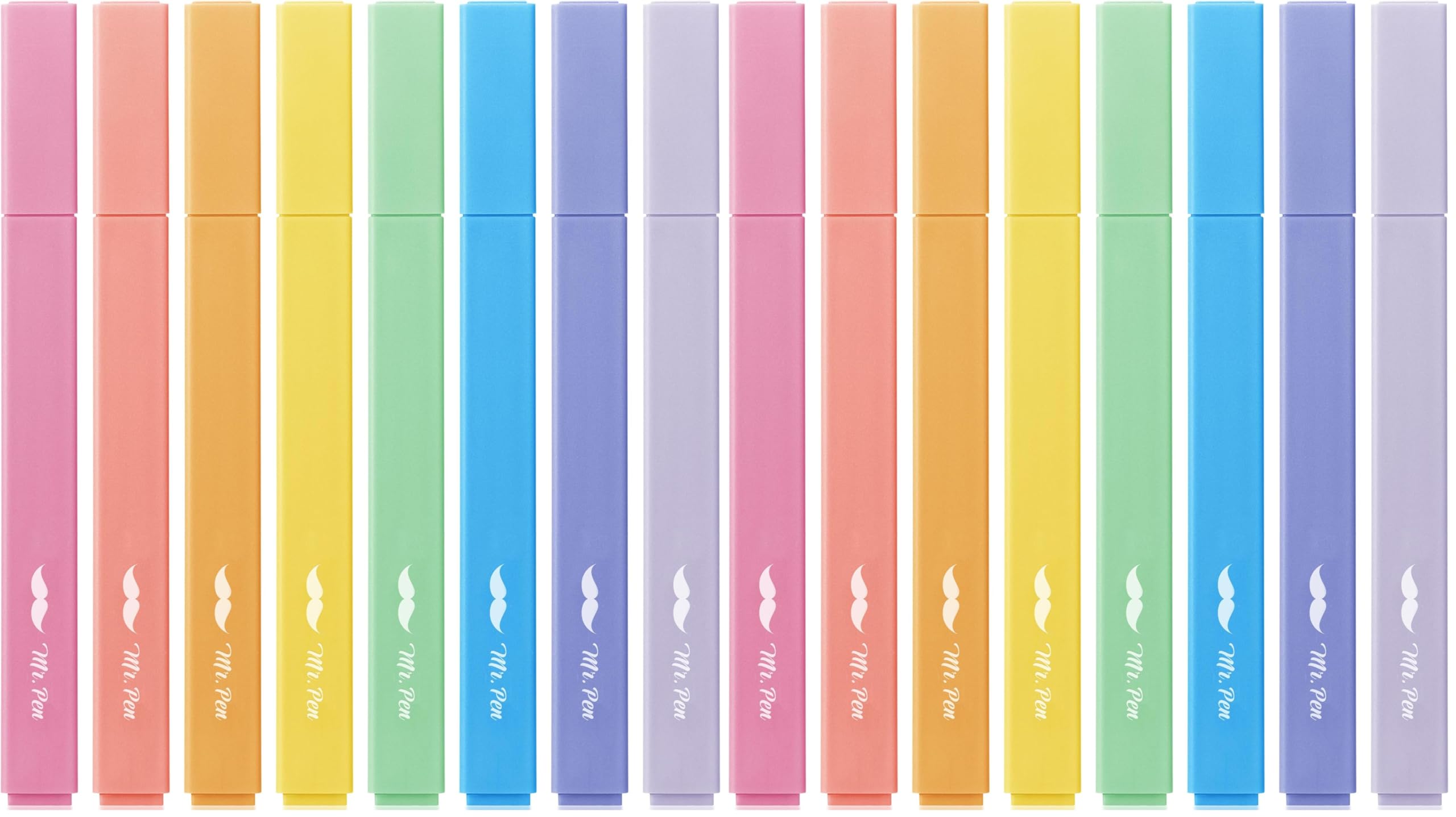 Mr. Pen Aesthetic Highlighters, 8 pcs, Chisel Tip, Assorted Colors, No Bleed Bible Highlighters (Pack of 2)