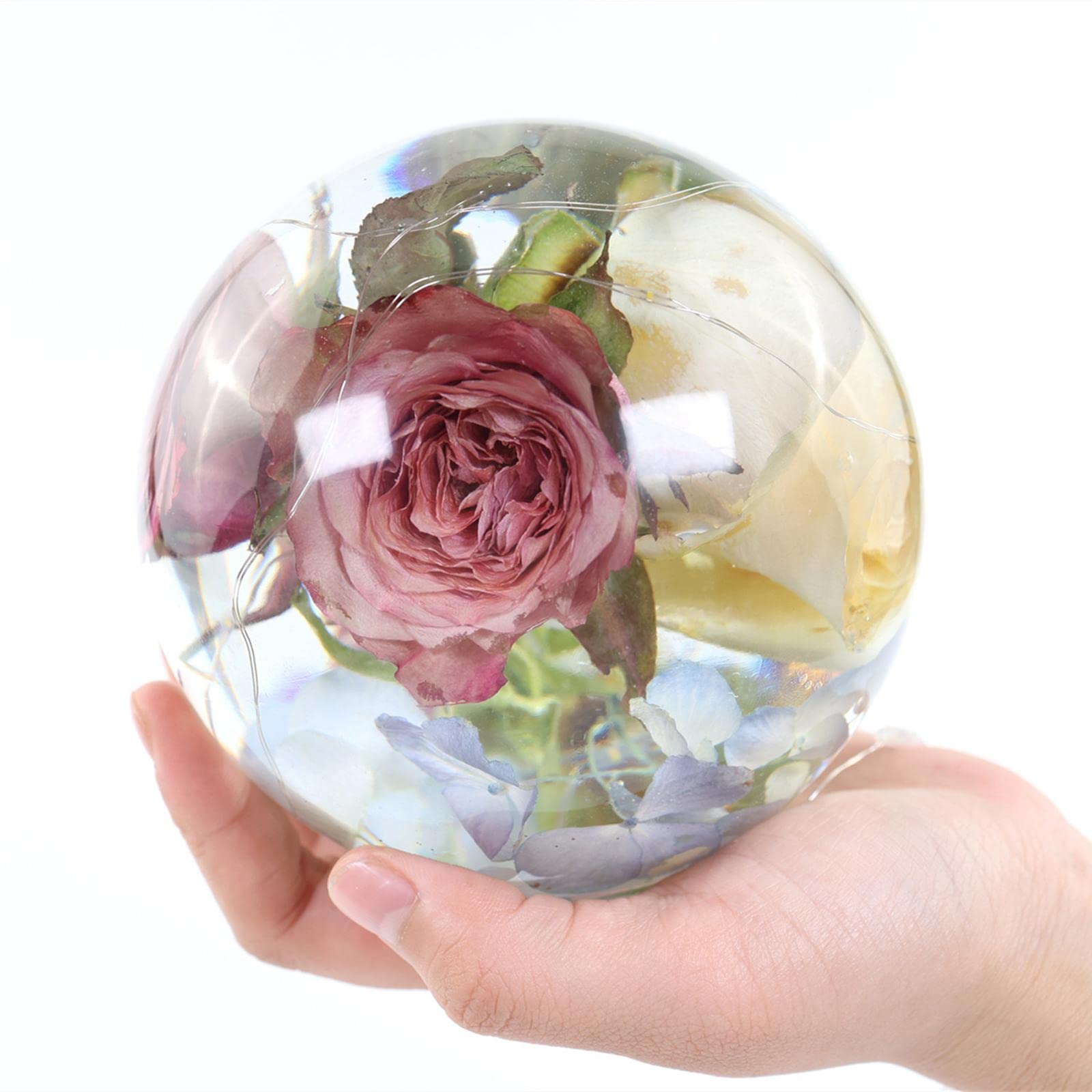 Set di 3 stampi a sfera in resina epossidica in silicone per ciondoli fai da te, strumento per la creazione di gioielli, 120 mm, bianco