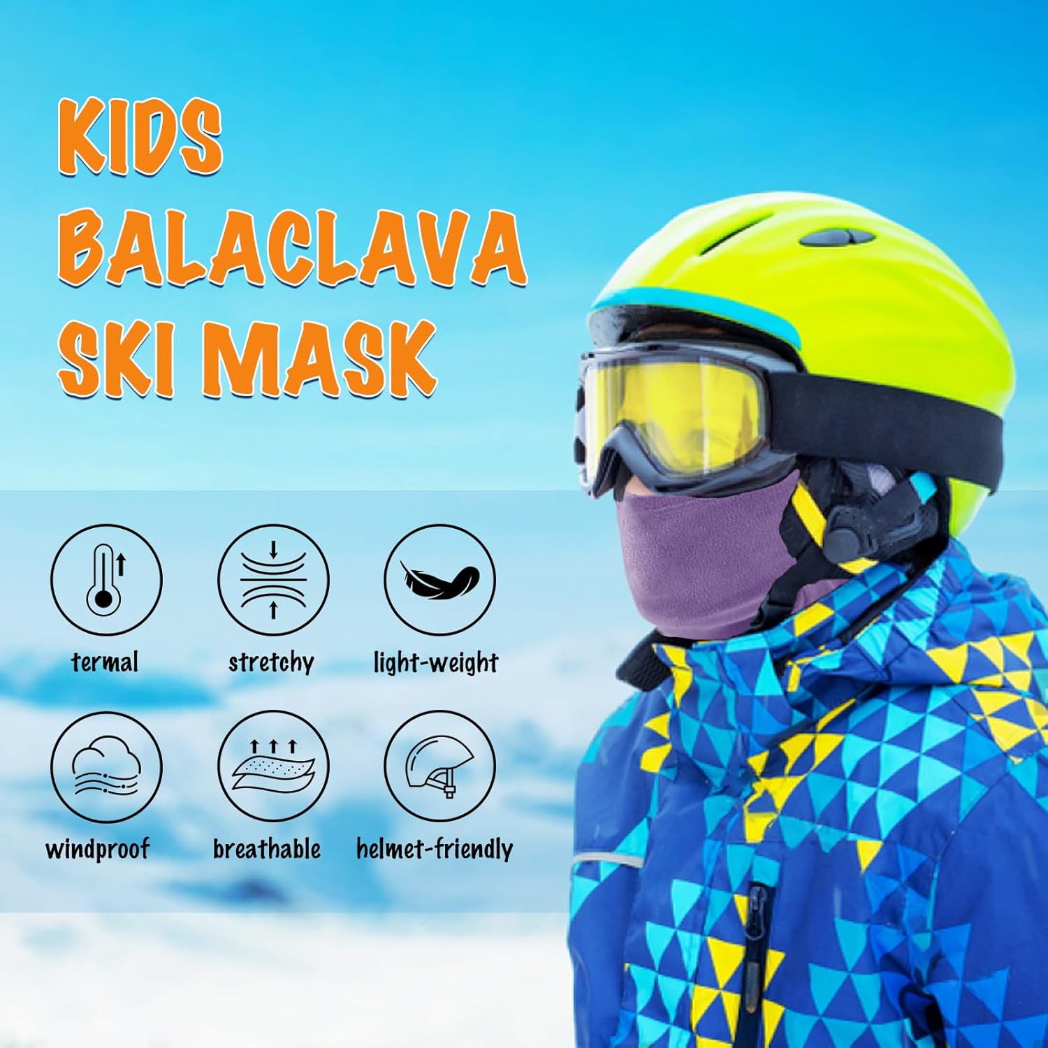 Kids Fleece Balaclava Ski Mask for Boys Girls, Thermal Lightweight Windproof Face Mask for Winter Activities - Image 2
