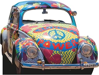 SP12679 Hippie Bug Groovy Car Stand in 60s Flower Power Woodstock Cardboard Cutout Standee Standup