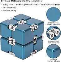 Vista 2 de Aluminum Alloy Metal Infinity Cube Fidget Cube (6 Colors) Handheld Fidget Toy Desk Toy with Cool Case Infinity Magic Cube Relieve Stress Anxiety