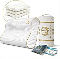 Vista 1 de Royal Therapy Almohada cervical de espuma viscoelástica de viaje – Almohada de contorno para dolor de cuello y hombros