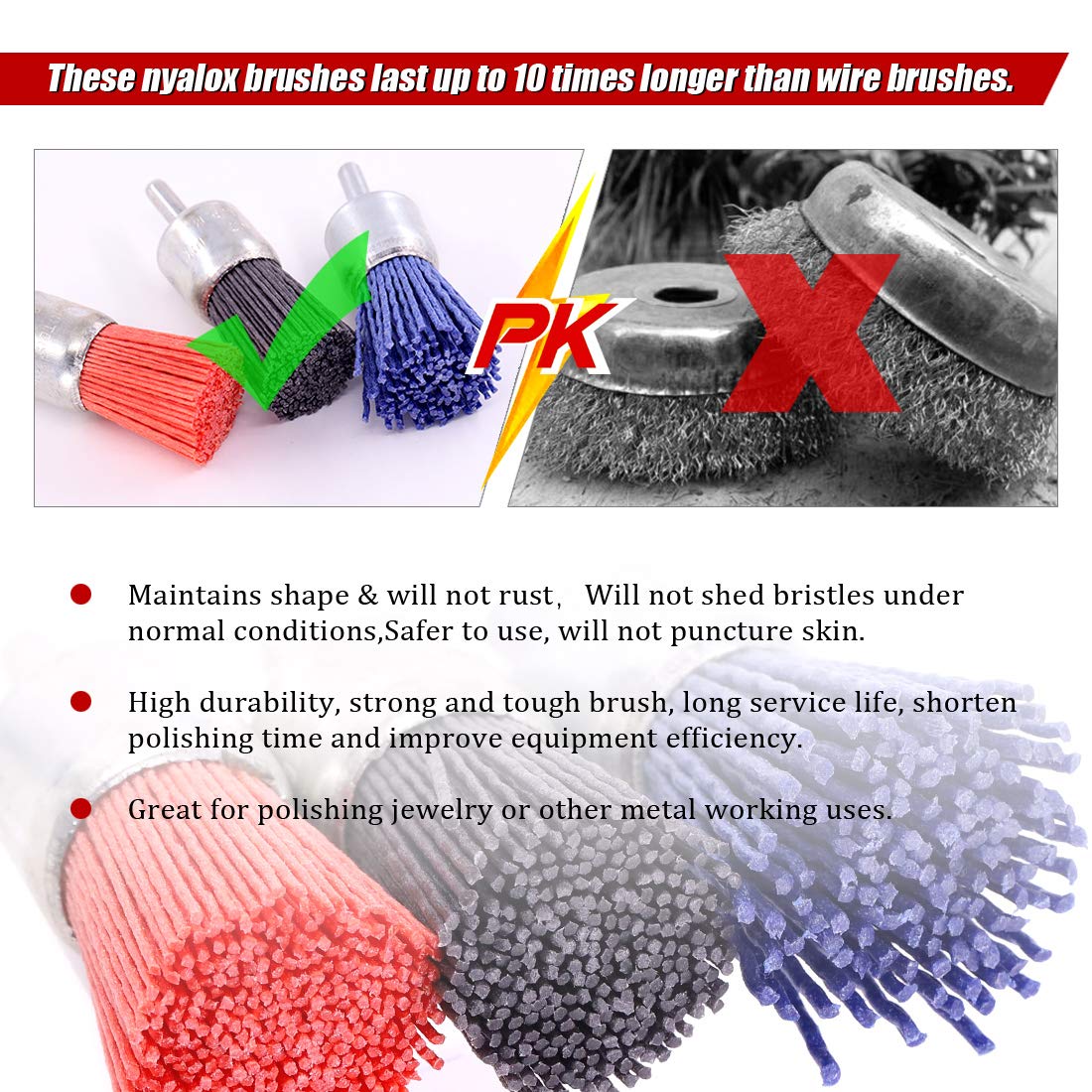 Swpeet Nylon Wire Brush Kit - Rust Removal -6 Swpeet Nylon Wire Brush Kit - Rust Removal -6