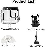 Vista 7 de OKFUN Funda protectora de buceo impermeable para Go Pro Hero 4K, 196 pies/196.9 ft, carcasa duradera para buceo subacuático, esnórquel, surf