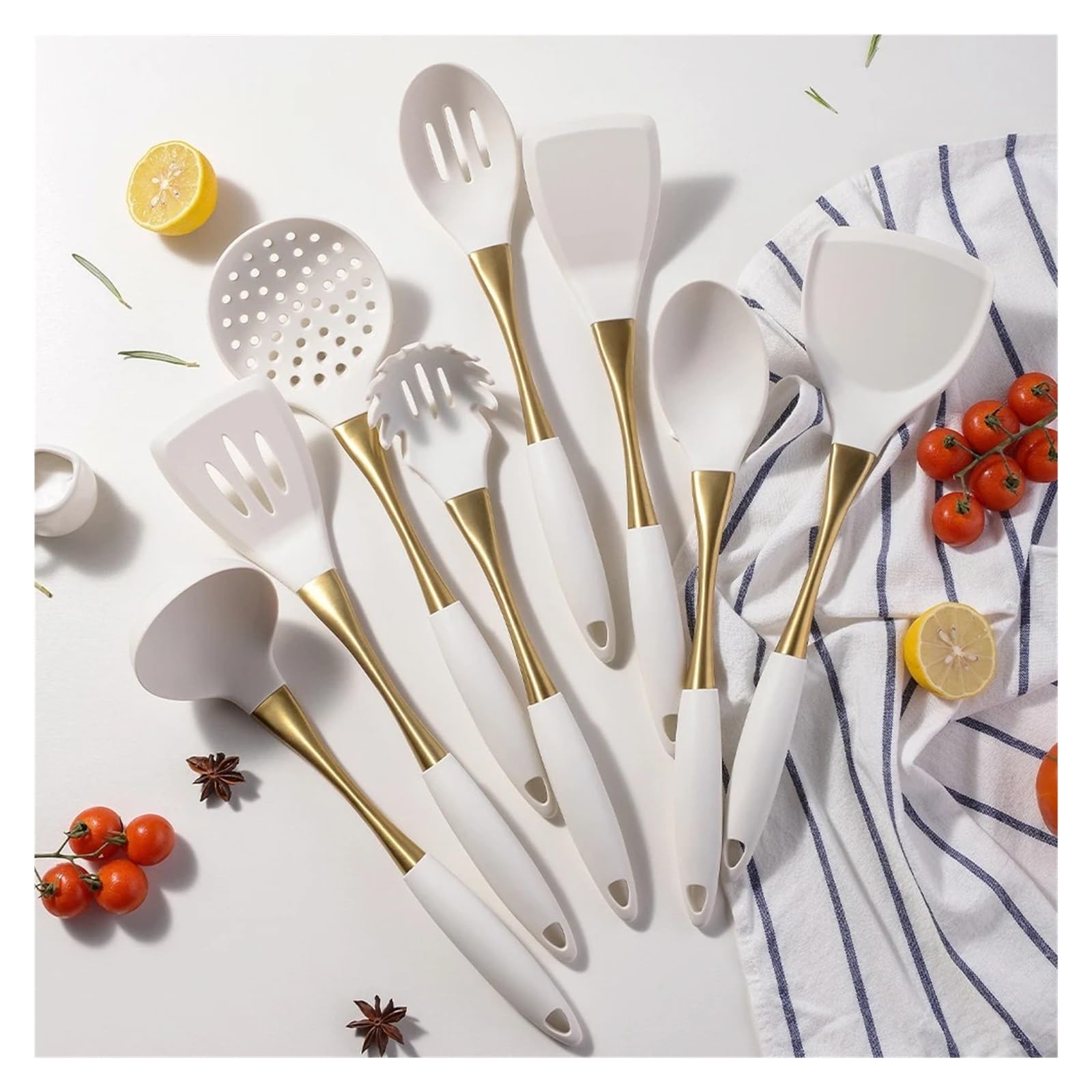 Generico Utensili da Cucina, Utensili da Cucina in Silicone con spatola for Paletta for scolapasta(8pcs)
