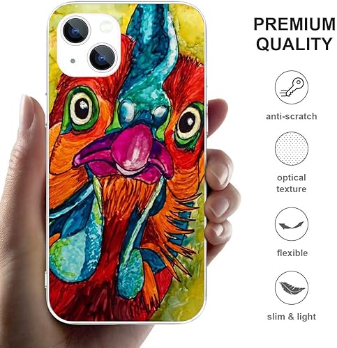 Miniatura 2 de Funda transparente para iPhone 14, diseño de flores de jardín de pollo, pintura al óleo de moda para mujeres y niñas, funda protectora a prueba de