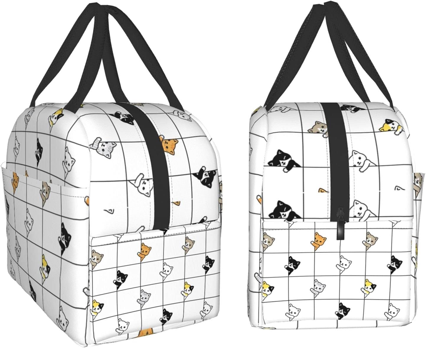 Insulated Lunch Bag Reusable Lunch Box Women Men, Cooler Lunch Boxes Waterproof Lunch Tote for Picnic Office Work, Cute Kawaii Cat - Image 3