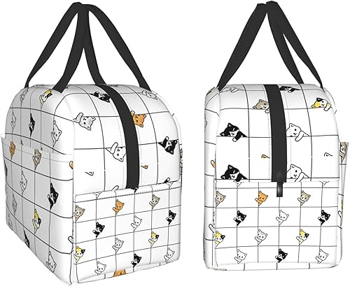 Miniatura 3 de Lonchera aislada reutilizable para niñas, bolsa de almuerzo con bolsillo frontal para adolescentes, niñas, mujeres, hombres, escuela, picnic,