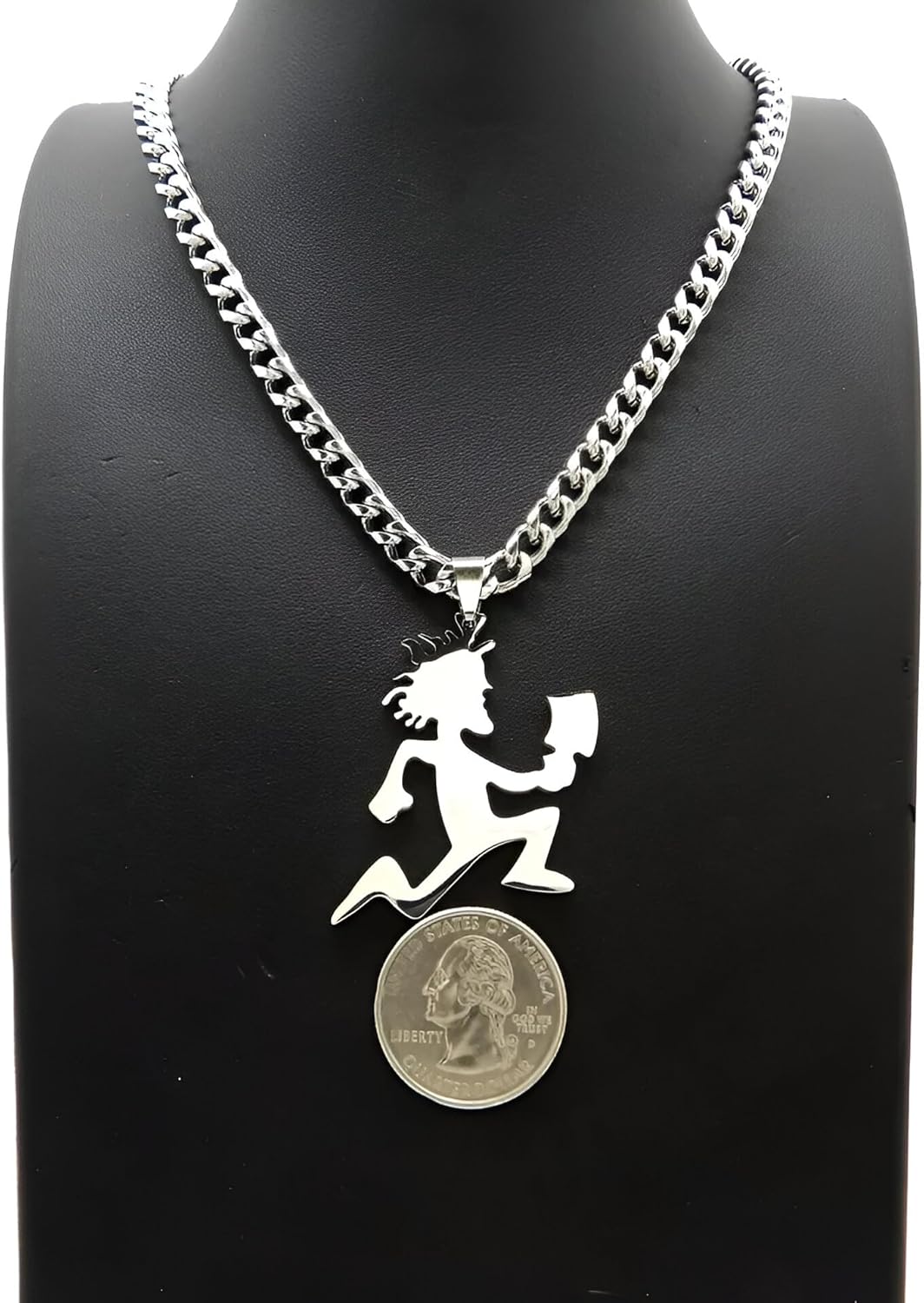 925 Sterling Silver Hatchetman Necklace Stainless Steel Hatchetman Pendant Charm High Polished Choose Chain Clown necklace hatchetman jewelry for Women and Men