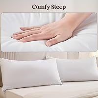 Vista 6 de Bafode - Almohadas de plumas de ganso, almohadas de cama suaves tamaño estándar, juego de 2, 100% funda de algodón suave, almohadas de hotel