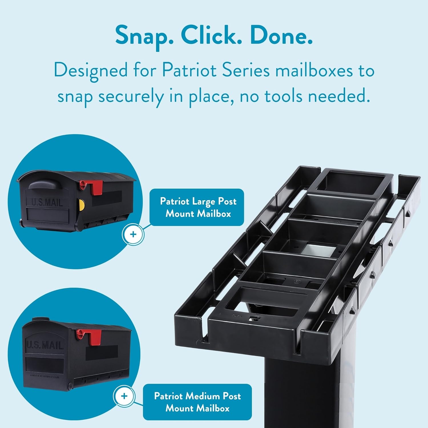 ARCHITECTURAL MAILBOXES Patriot Plastic Mailbox Post, Compatibility Code E, GMB115BAM, Black