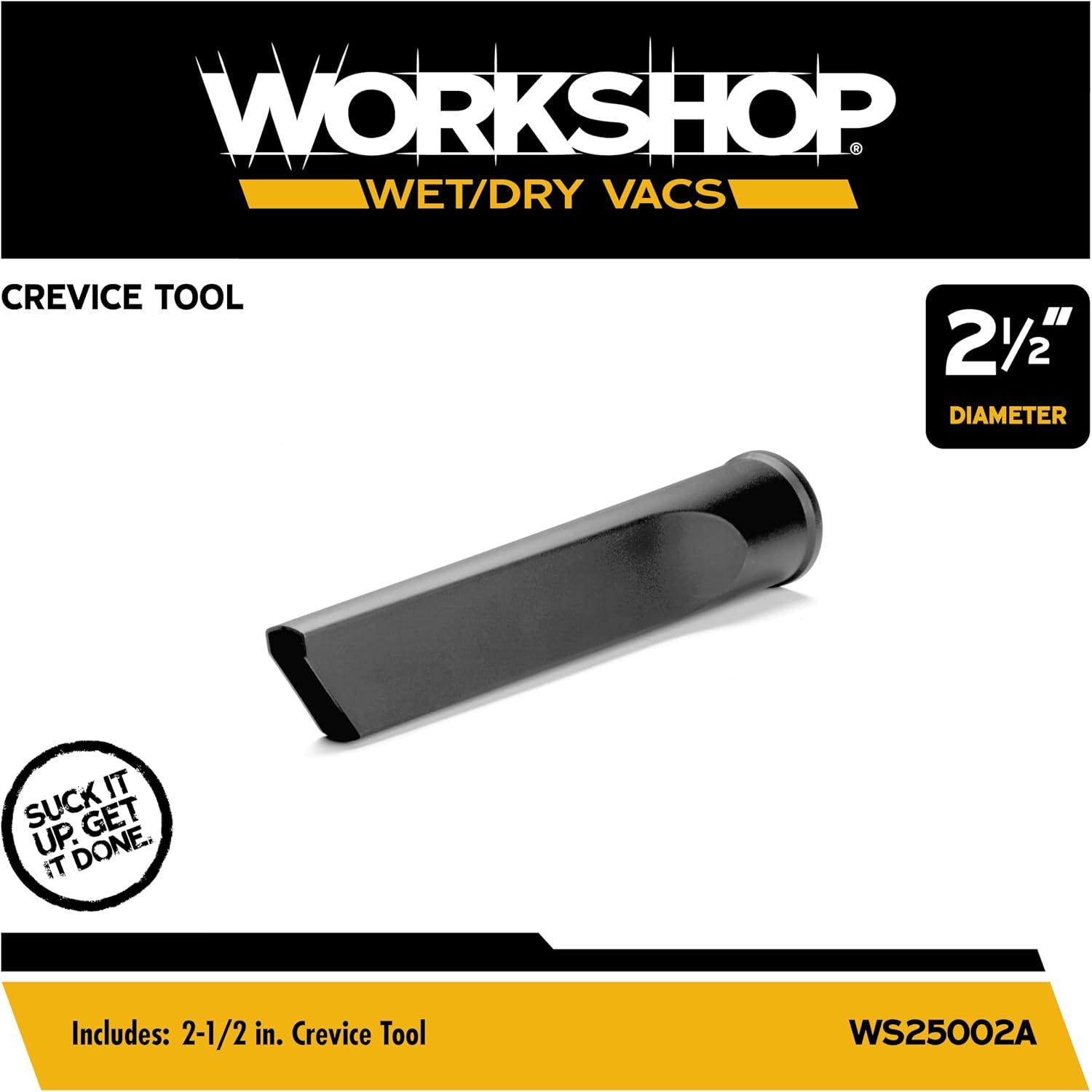 WORKSHOP Wet/Dry Vacs WS25002A 2-1/2-in. Crevice Tool Vacuum Attachment image 2
