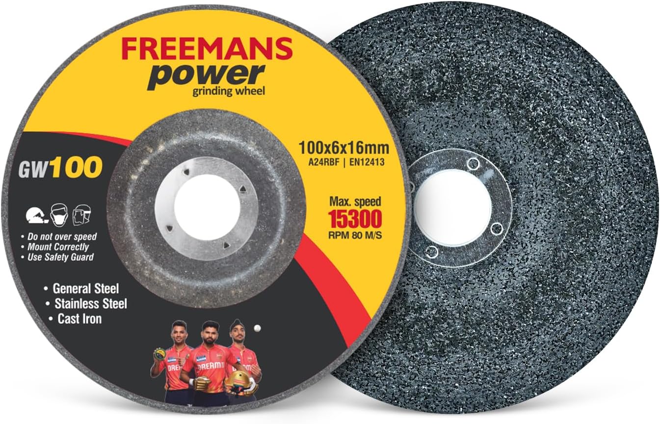 4-Inch Power Grinding Wheels-(Set of 25 Pieces)- Black || Aluminium Oxide Grain Abrasive || Use for Grinding and Polishing of Metal Surfaces and Stone Moulding Applications