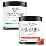 Creapure Creatine Monohydrate Powder Bundle – Natural Fruit Punch 300g & Unflavored 300g – Vegan, Gluten-Free, Keto-Friendly – 60 Servings Each