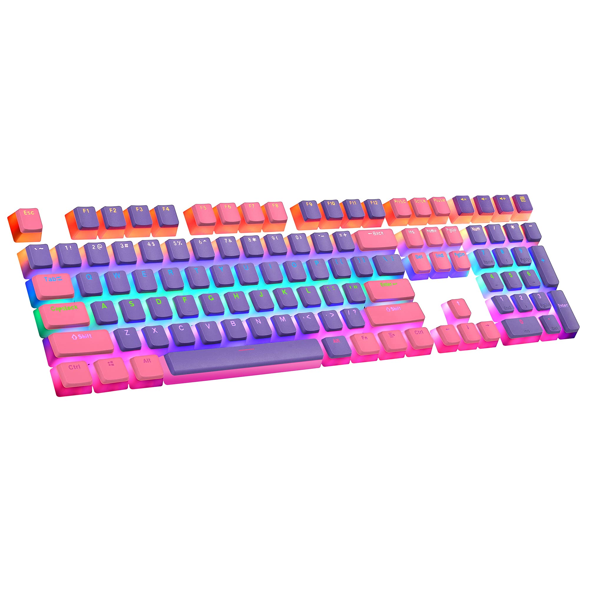 Buy USHOW Pudding Keycaps, OEM Profile Custom Keycap Set Double PBT Keycaps Keyset for