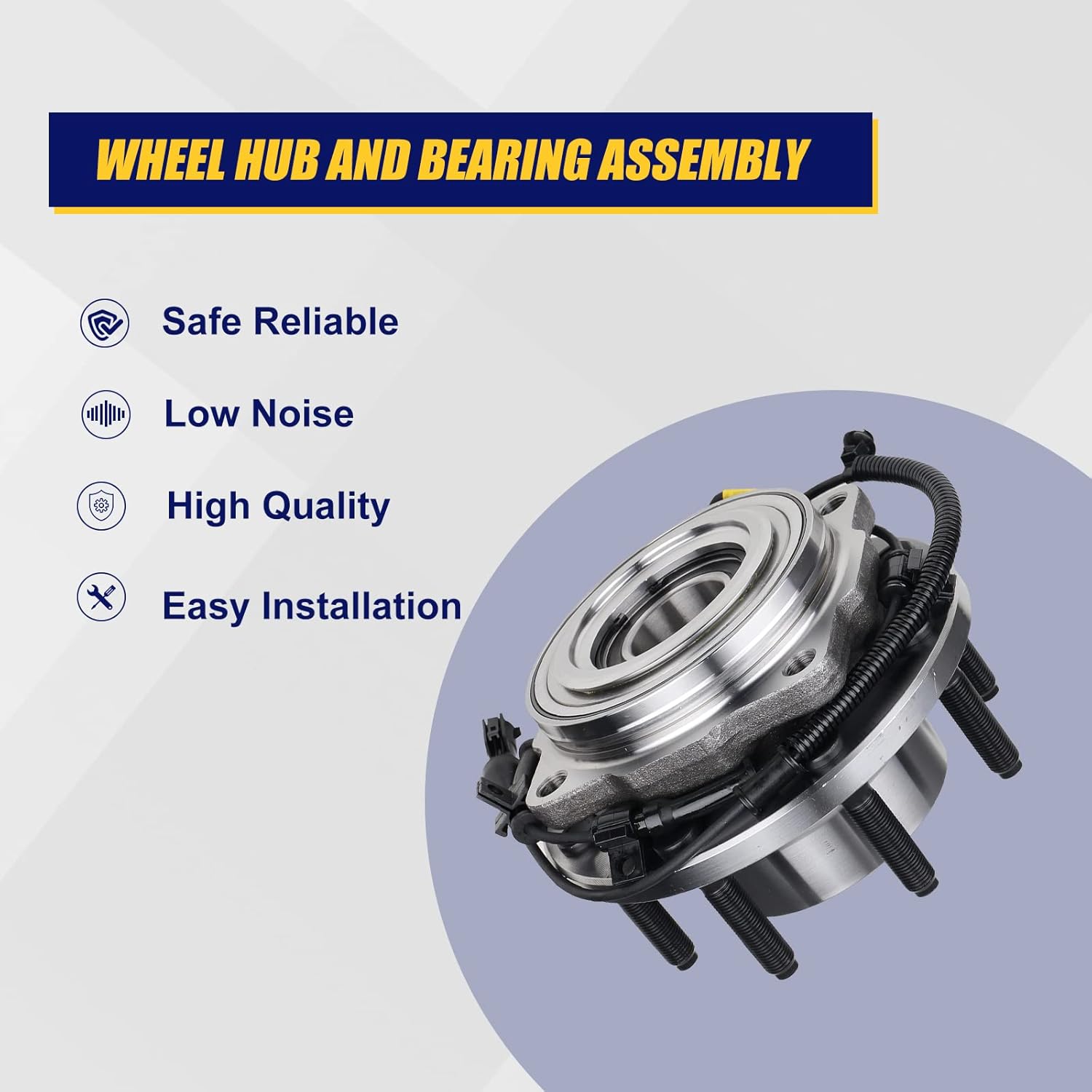 KUSATEC 515081 Front Wheel Bearing and Hub Assembly Compatible with Ford F-250 F-350 Super Duty 4WD 2005 2006 2007 2008 2009 2010, 8 Lug Bolts w/ABS