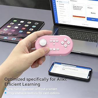 ShanWan Mini Bluetooth-Controller kompatibel mit Switch PC PS4 Android iOS. Ausgestattet mit einer Mapping-Funktion für Smartphone und Tablet nutzbar als Video-Scroller und E-Book-Seitenwender.