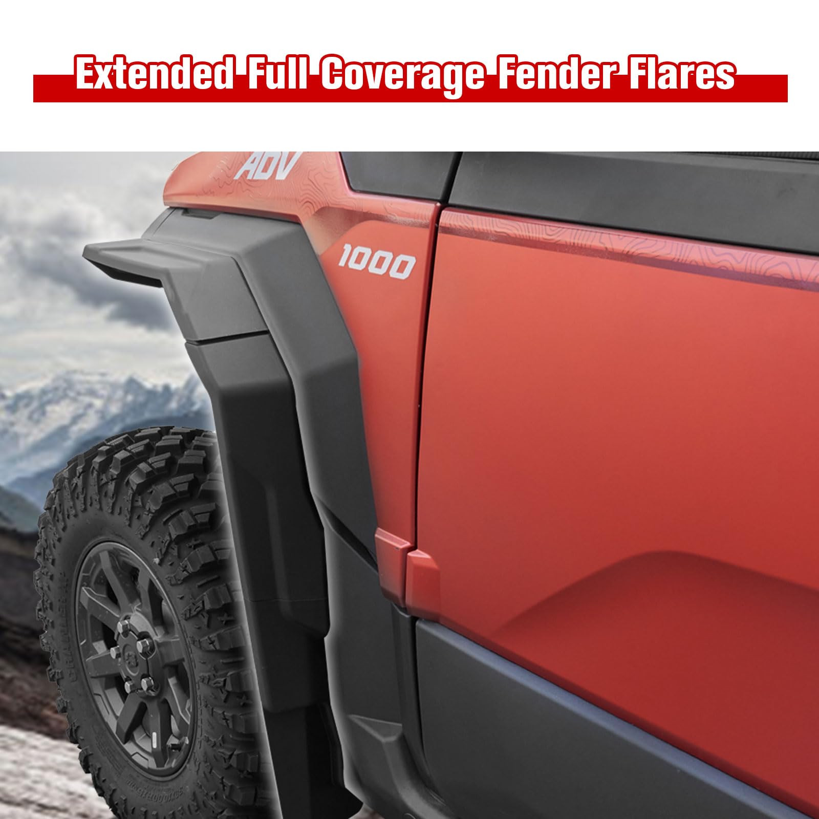 CUSAUTV Fender Flares For Polaris XPEDITION XP/ADV 2024+ - Front & Rear Mud Guards, Full Coverage