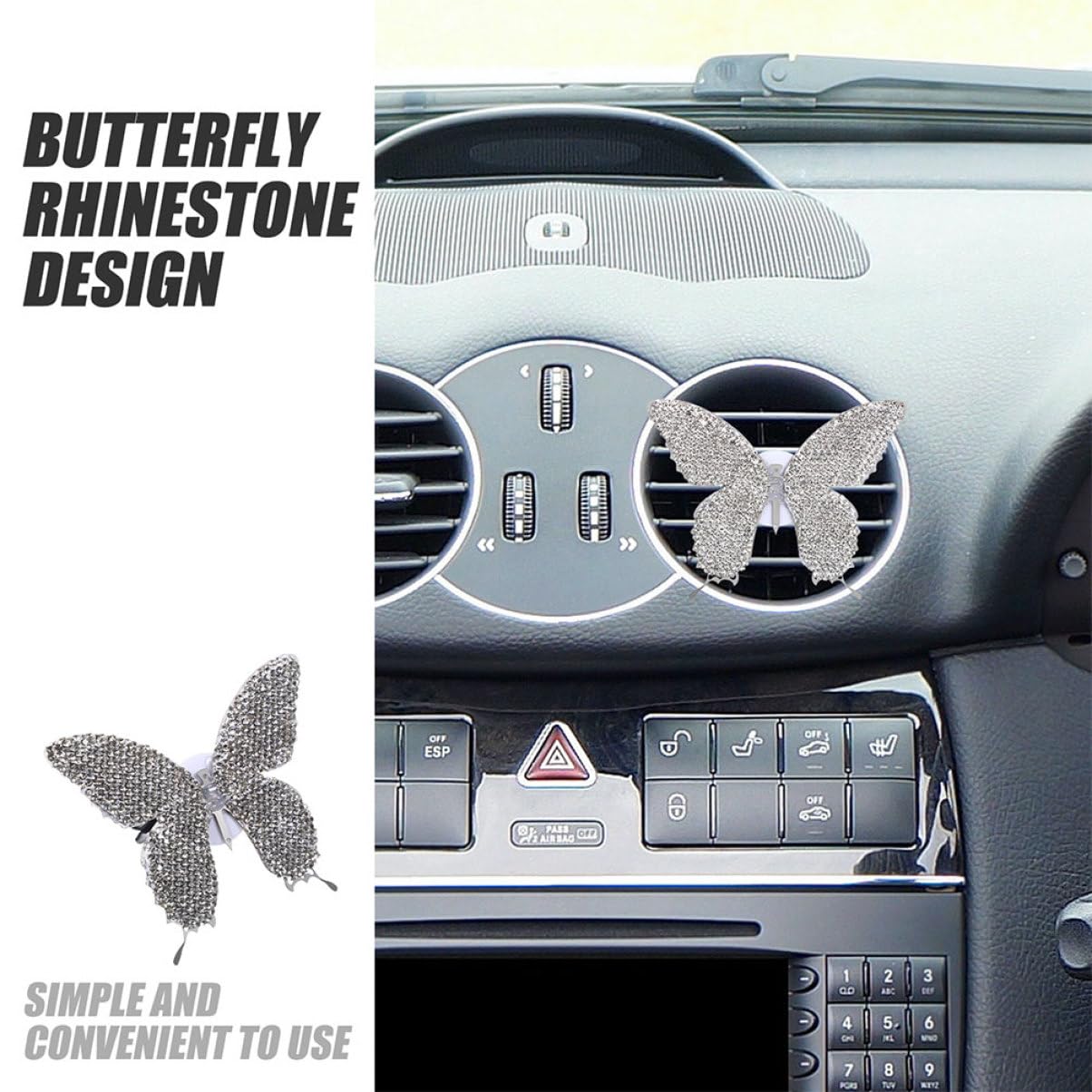 GLEAVI 2stücke Auto Duftclip Mit Strasssteinen Elegante Auto-dekoration Für Luftauslass Aromatherapie Diffuser Für Entspannte Fahrten Und Frischen Duft Im Innenraum