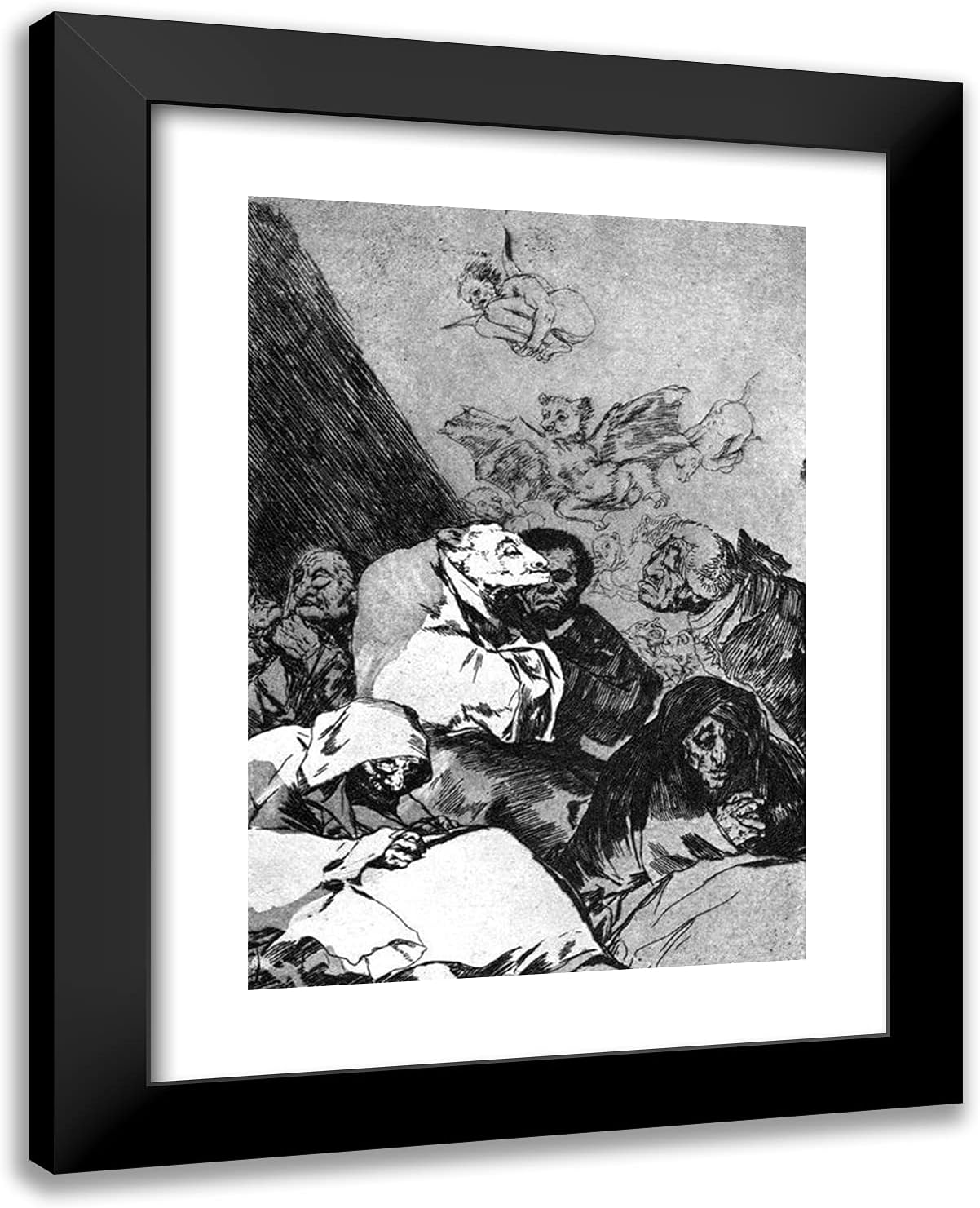 ArtDirect Goya, Francisco 19x24 Gold Ornate Framed Art Print with Double Matting Titled: Correction