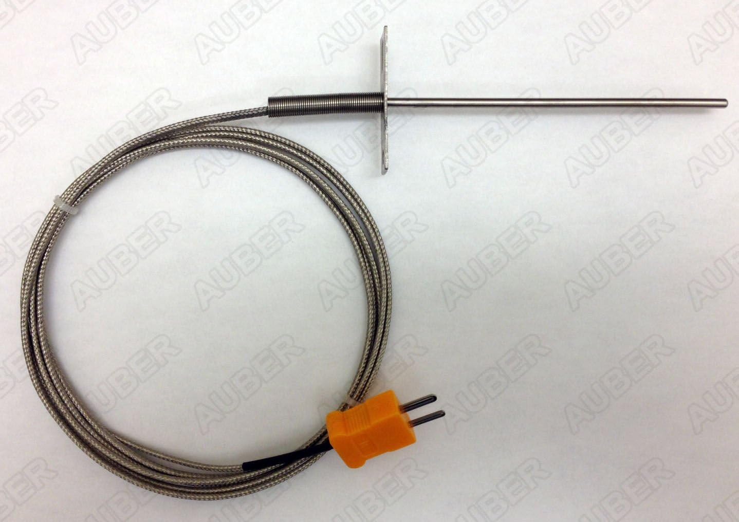 Auber Instruments Thermometer for Stove Pipe,Chimney,Outdoor Wood Boiler (Sensor with Bracket for Double Wall (TC-K-BR))