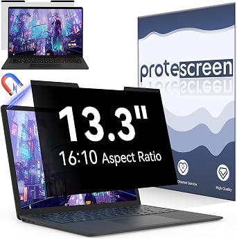 Magnetic 13.3 Inch Laptop Privacy Screen for 1610 Computer Monitor, Removable Anti Glare Blue Light Filter Protector, 13 In Privacy Shield Compatible with Lenovo Hp Dell Acer Asus Thinkpad Envy Xps