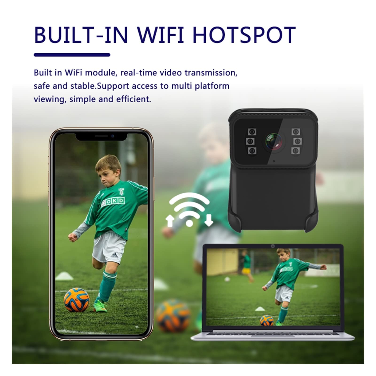 Fotocamera corporea, 1080P HD Corpo portatile Action Camera DV Videocamera Registrazione in loop Supporto TF Card Night Vision Cam Video MP4(Camera Add 128GB)