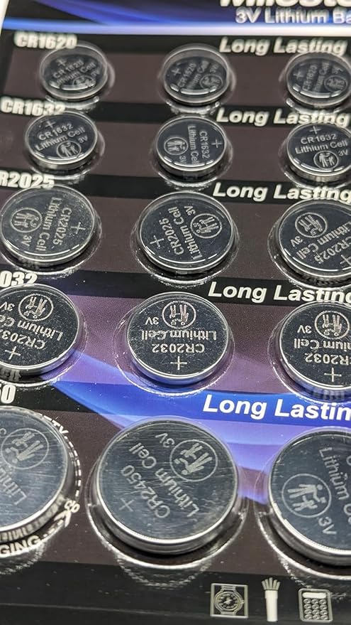 25 Pilas de Botón de Litio 3V Surtidas CR1620 CR1632 CR2025 CR2032 CR2450 miniatura 5