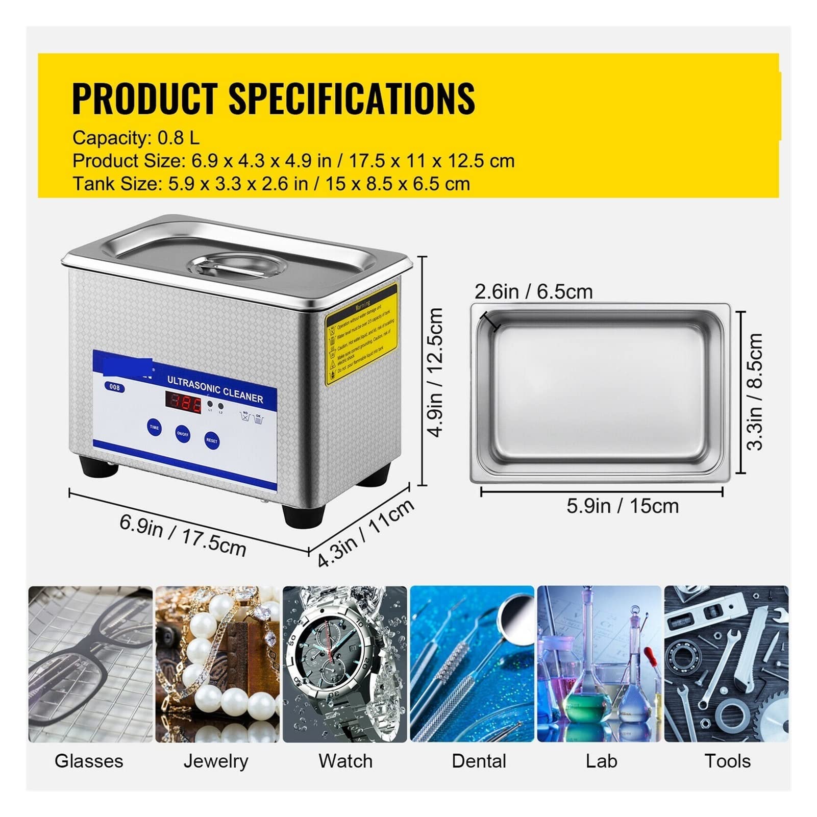 Urządzenie do czyszczenia ultradźwiękowego 800 ml ultradźwiękowa czystsza pralka przenośna 35W Mini zmywarka Lawe-Dishes Bath Sonic dla urządzeń domowych