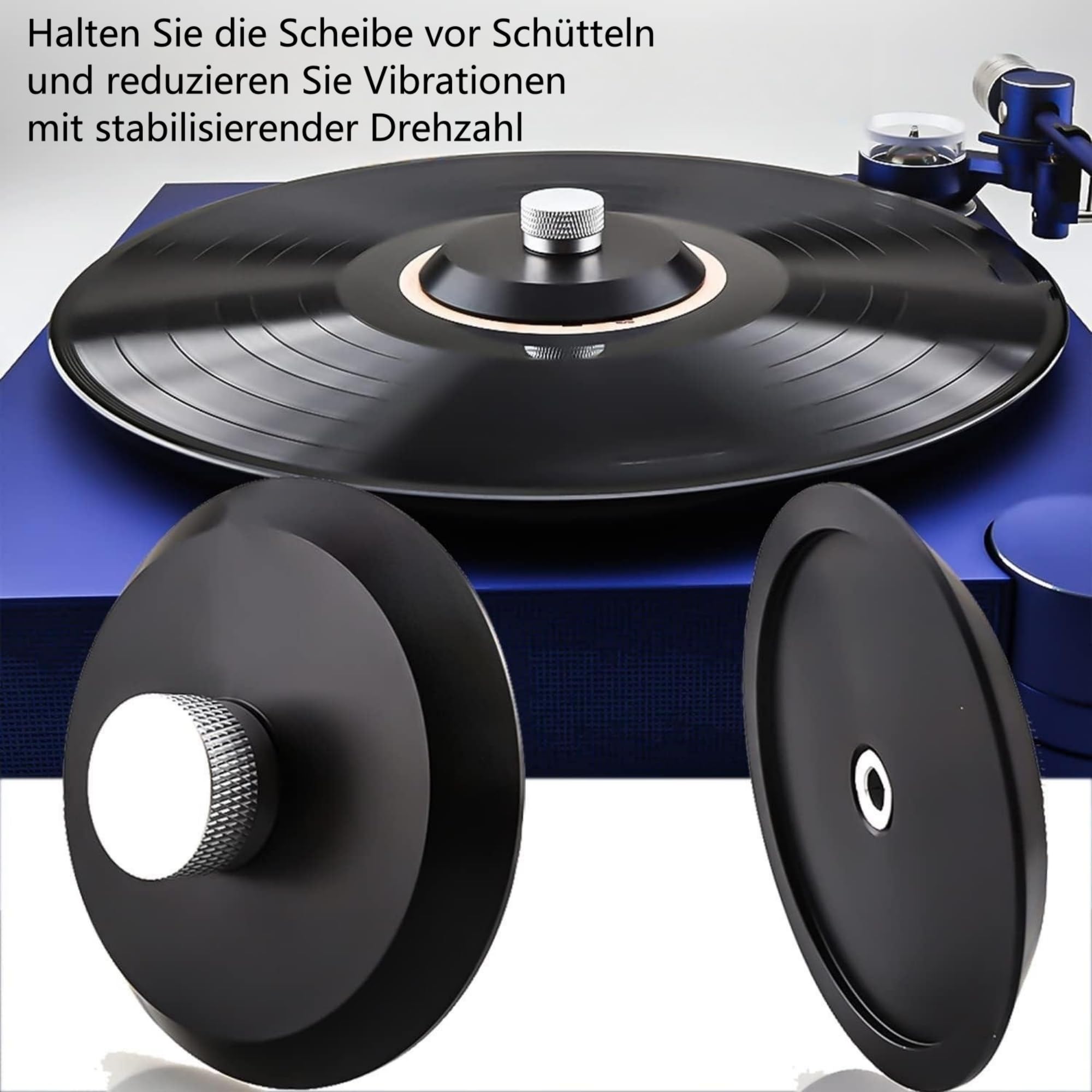 Pince de fixation pour disque vinyle - Poids phono - Noir