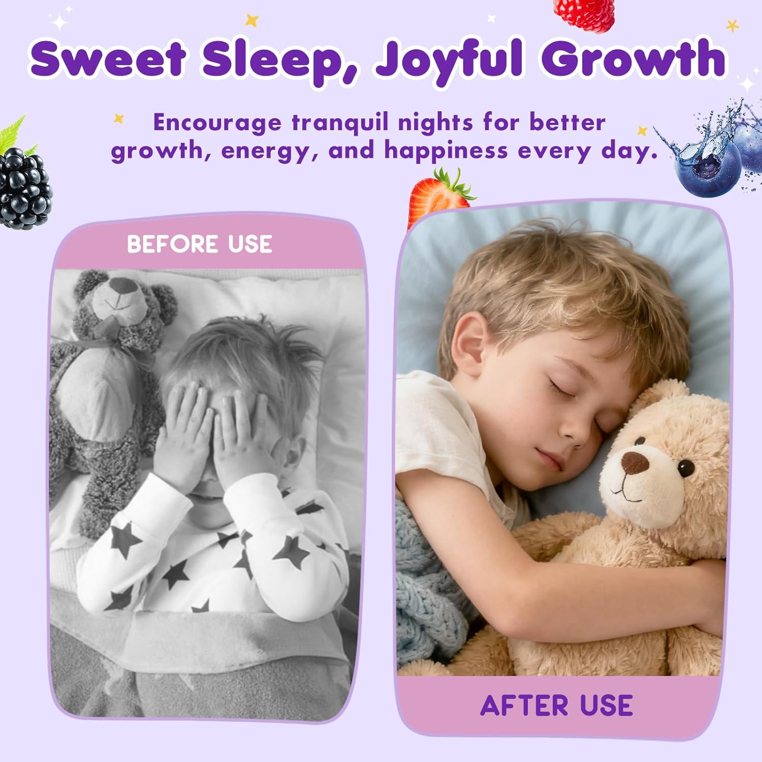 2 Pack Magnesium Glycinate Liquid for Kids - Magnesium Bisglycinate Drops with L-Theanine, Chamomile & Vitamin B6, B12, C, D3 for Sleep, Relaxation, Immune Support, Calm & Focus - 4 Fl Oz, Mixed Berry