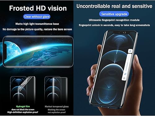 Miniatura 5 de 2 unids Protector de pantalla frontal para iPhone 11 Pro A2160 5.8 "2019 Flexible Matte Hydrogel Film TPU Desbloqueo de huellas dactilares