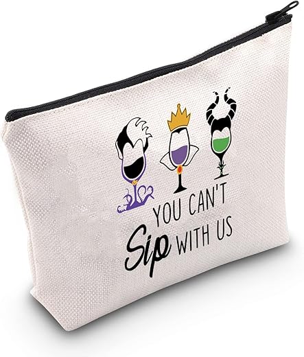Villains Gifts Brujas Mágicas Películas Amantes Regalo Malvada Reina Regalo que no puedes beber con nosotros Bolsa de cosméticos, Blanco roto., big, YOU CAN Sip UK