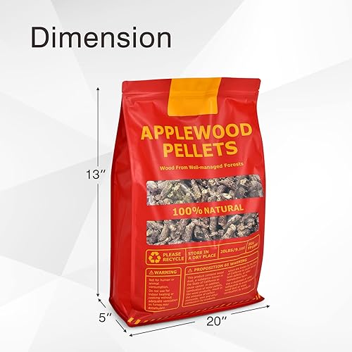 Miniatura 4 de Tangkula Gránulos para ahumar madera de manzana 100% natural, pellets de madera dura para ahumar, pellets de cocina de madera de manzano con sabor a