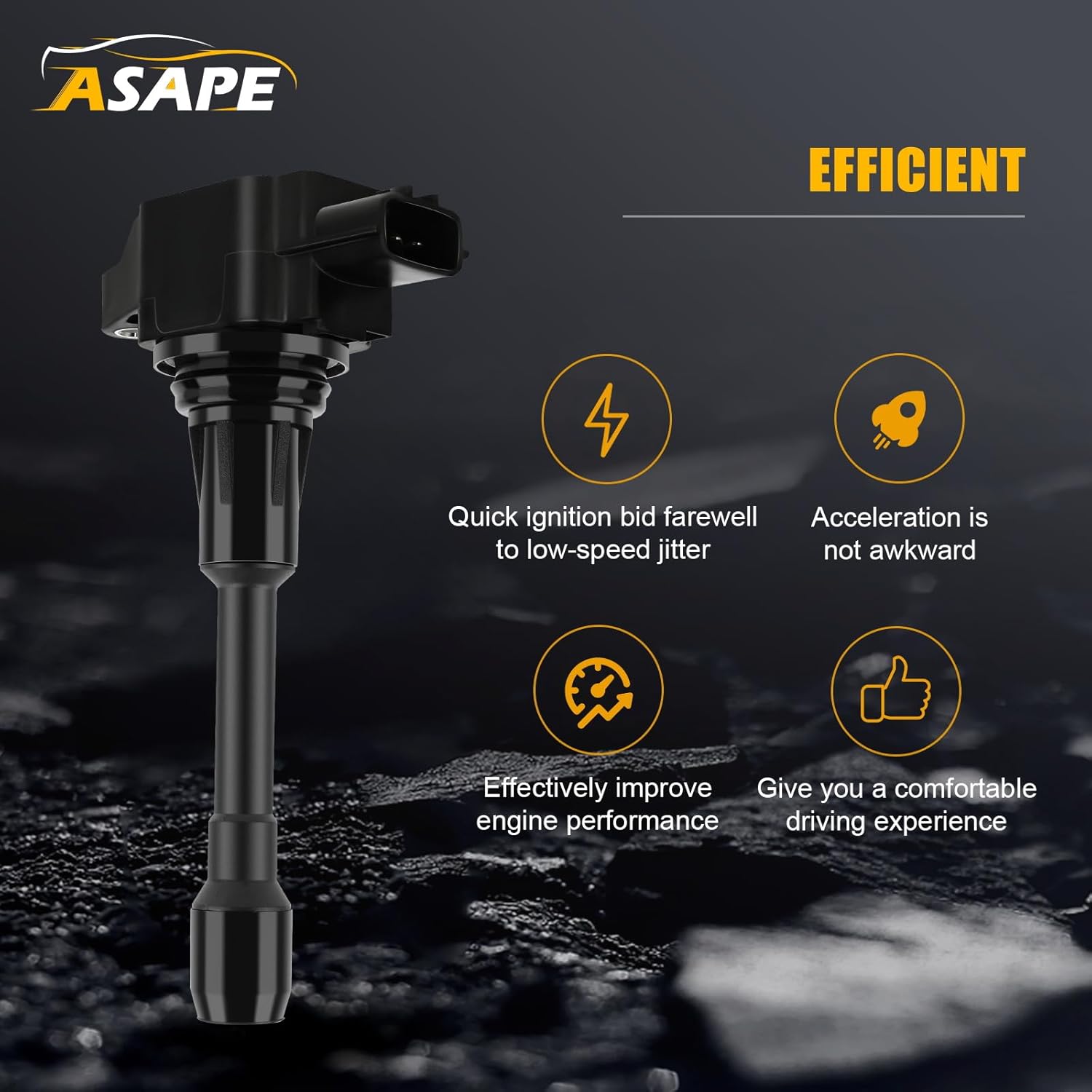 ASAPE Set of 4 Ignition Coil with 4 Spark Plug Fit for 2007-2016 for Nissan for ALTIMA 2.5L L4 2017-2018 for Nissan Sentra 1.6L L4 2008-2016 for Nissan for ROGUE 2.5L L4, Replace UF-549