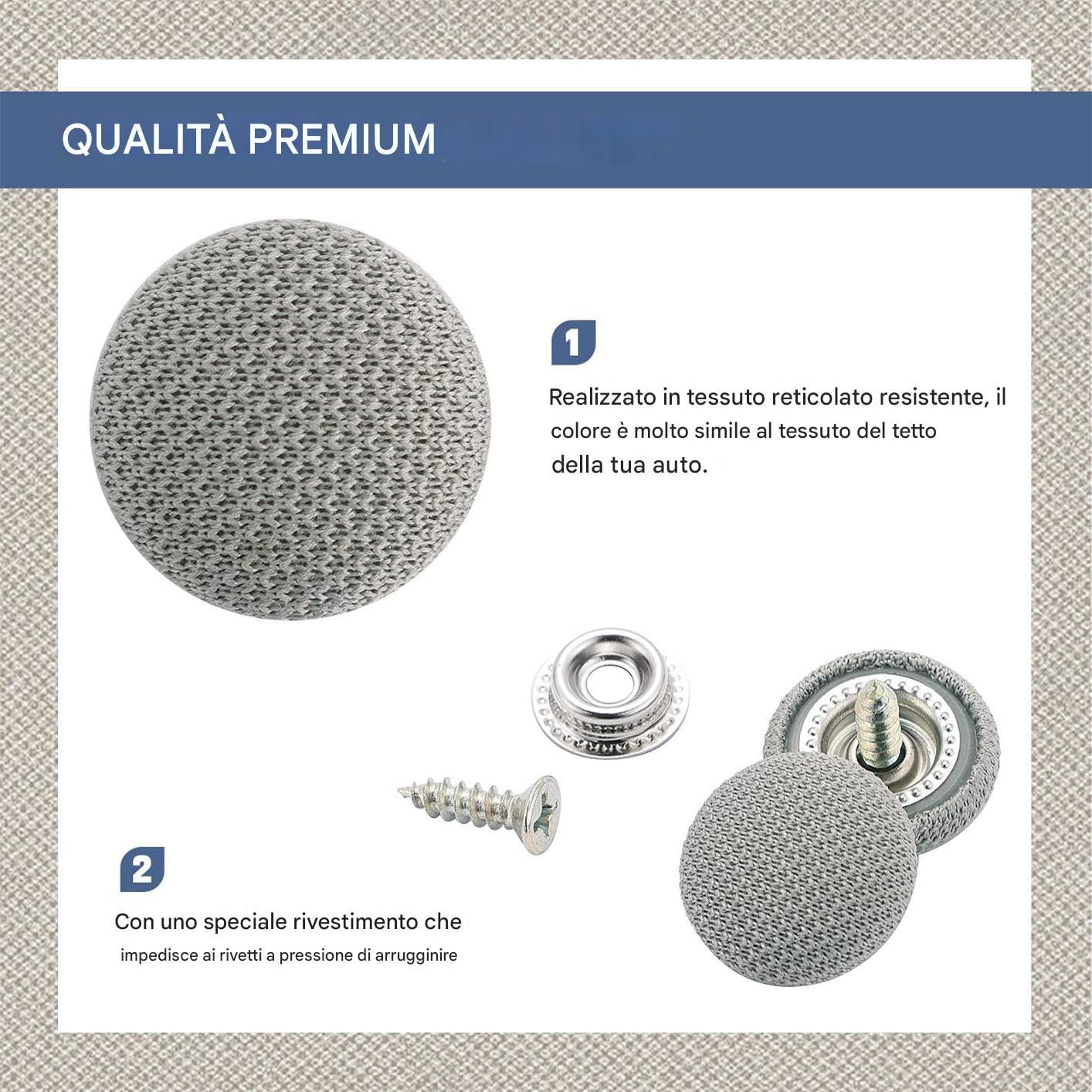 Kit Riparazione Cielo Auto,Bottoni Rivetti per Auto | Fibbia Fissaggio Con Strumento Installazione Per Furgone Tetto Apribile