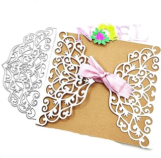 Wedding Invitation Card Border Cutting Dies, Invitation Lace Flower Bord...
