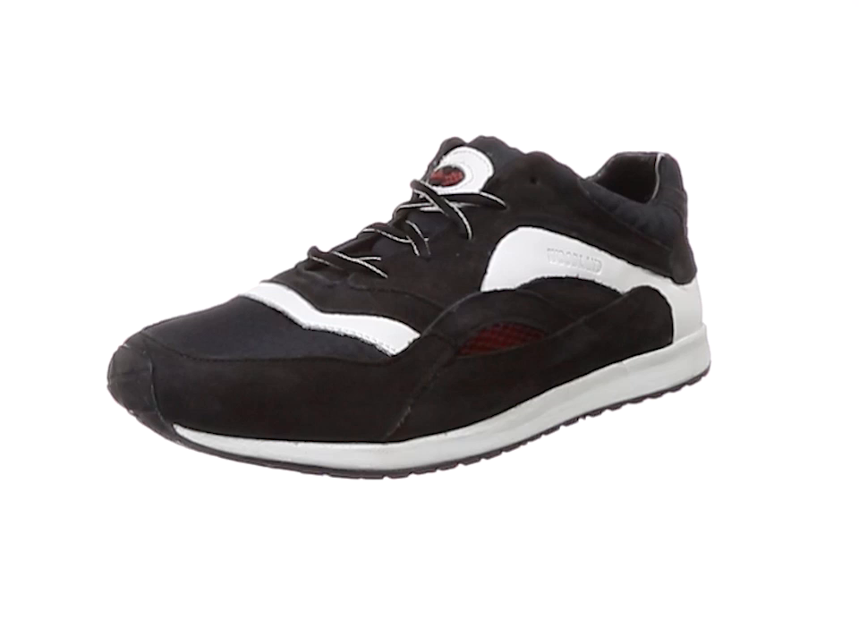 Buy Woodland Men's 2998118 Black Leather Sneaker-7 UK (41 EU) (OGC