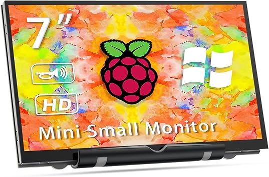 HAMTYSAN 7 Raspberry Pi Display,800x480 HDMI Mini Small Monitor with Dual-Speaker,LCD Screen for Raspberry Pi 4/3/2/Zero/B/B+ Win11/10/8/7 Non-Touch