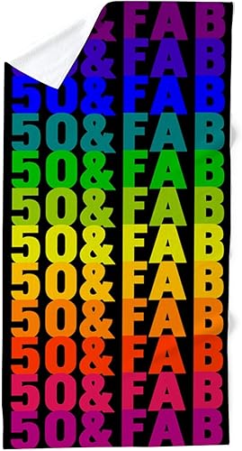 CafePress Fabulous 50Th Birthday - Toalla de algodón absorbente de 30 x 60 pulgadas, suave para playa y piscina