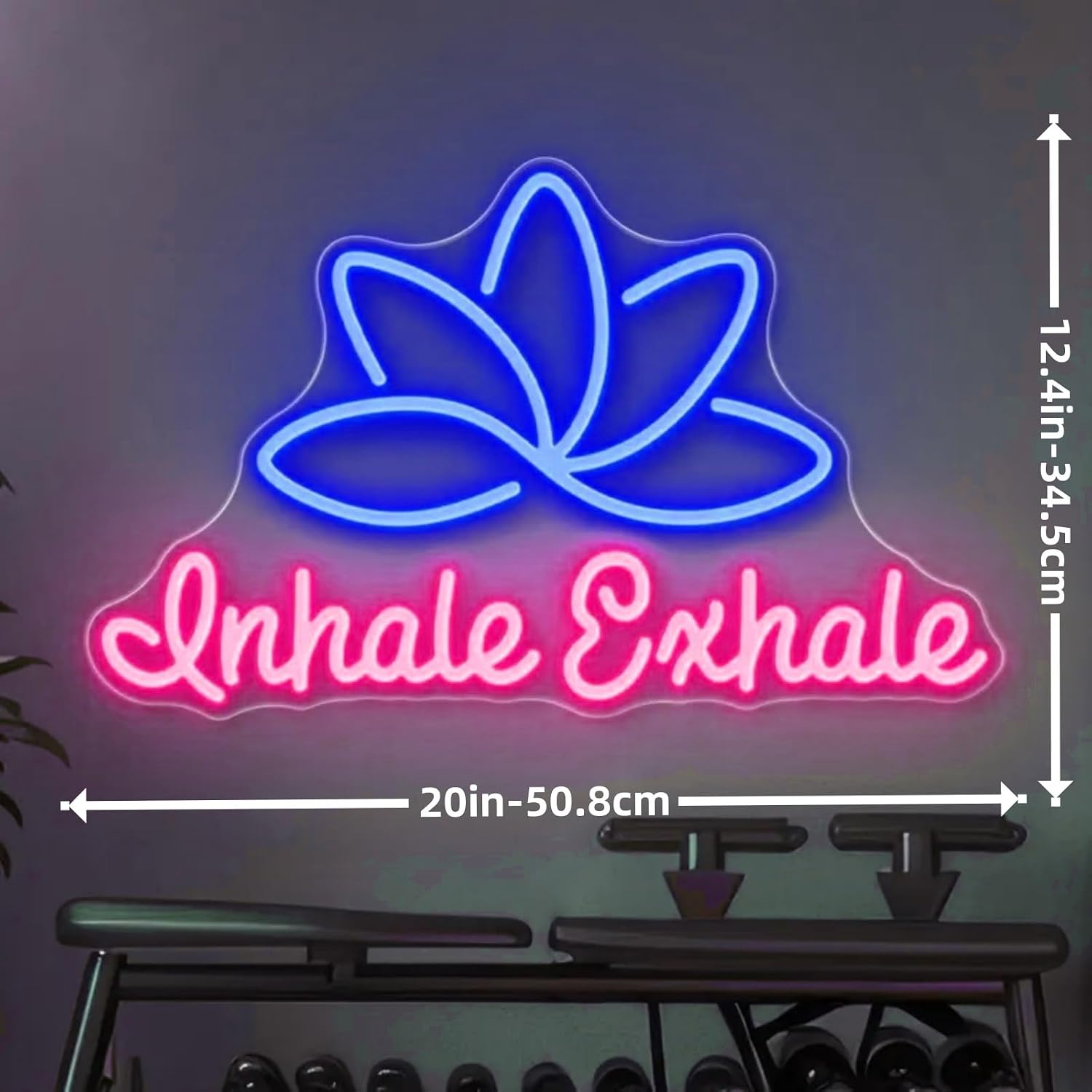 Yoga Studio Neon Sign, Custom Gym Neon Sign, Breathe Yoga Led Sign, Yoga Gifts for Her, Business Logo Sign, Yoga Room Wall Art Gym Decor, Lotus Led Light, Pilates Gift, Spa Decor For Wall, Pilates Studio
