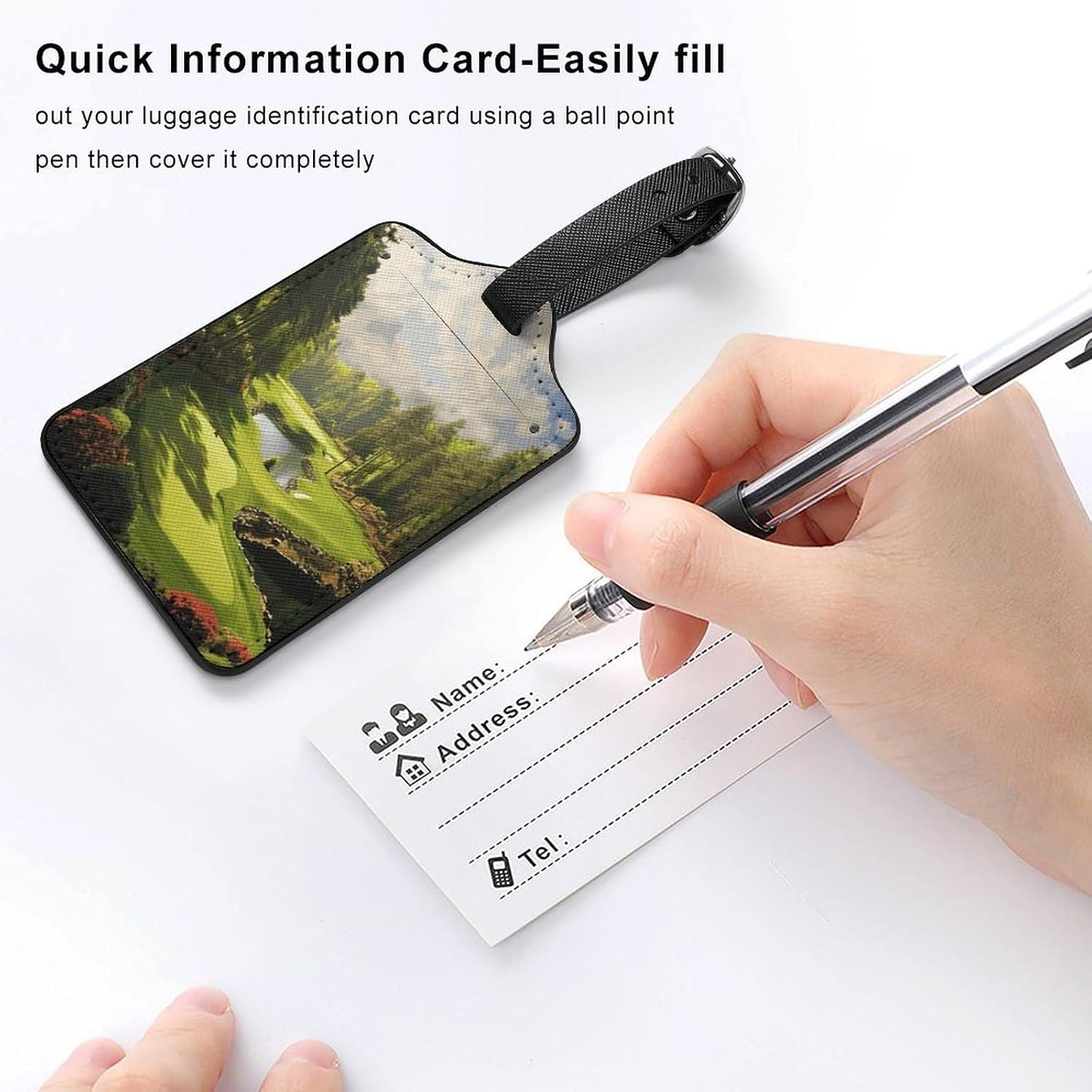 Golf Court PU Leather Luggage Tag for Suitcases image 5