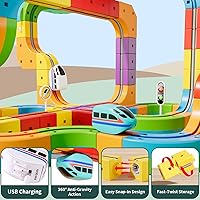 Vista 3 de klick Rail Electric Train Set 3D Magic Flexible Race Track for Kids 3 4 5 6 7 8 Years Old, Race Car Track with Anti-Gravity, Educational STEM