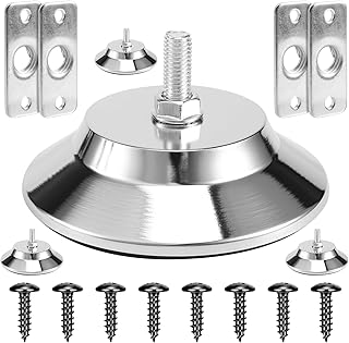 4 PCS Billiard/Pool Table Leg Levelers 5 Inch Metal Game Table Leg Levelers Heavy Duty Leveling Feets for Pool Table, Black&Silver