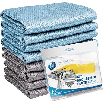 8 x Microfibre Cloths Window Cloths Streak-Free Nano Cleaning Cloths 40 x